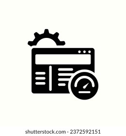 web optimization black icon, isolated icon in light background, perfect for website, blog, logo, graphic design, social media, UI, mobile app