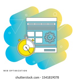 Web optimization concept with white background