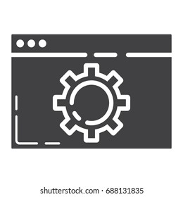 Web optimization glyph icon, seo and development, browser sign vector graphics, a solid pattern on a white background, eps 10.
