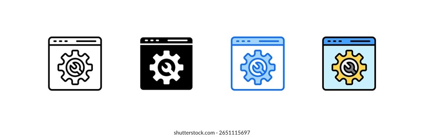 Conjunto de Ícones de Otimização da Web e Coleção de Vários Estilos