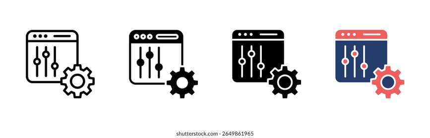 Web Optimization icon sheet multiple style collection