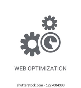 Web optimization icon. Trendy Web optimization logo concept on white background from Programming collection. Suitable for use on web apps, mobile apps and print media.
