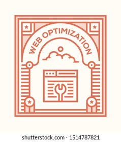 WEB OPTIMIZATION AND ILLUSTRATION ICON CONCEPT