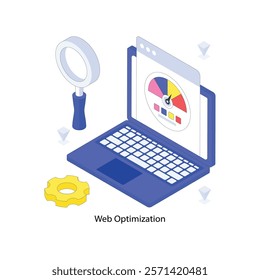 Web Optimization isometric Colored illustration. EPS File stock illustration