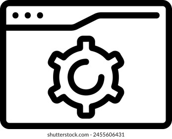 Ilustración de ícono de línea de optimización de Web Vector