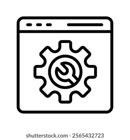 Web Optimization Vector Lineal Icon On White Background.