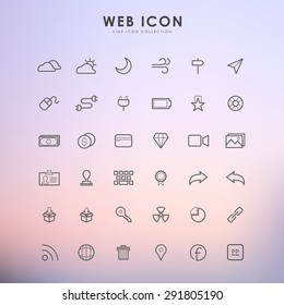 web outline icon on gradient background