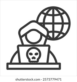 Web Outline Icon Vector Illustration