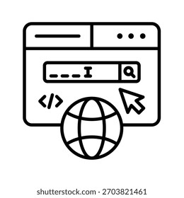 Ilustración vectorial de iconos de contorno de Web