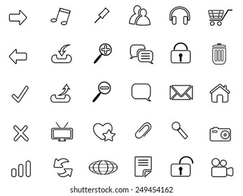 web outline icons set