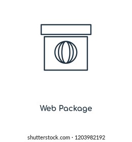 Web Package concept line icon. Linear Web Package concept outline symbol design. This simple element illustration can be used for web and mobile UI/UX.
