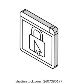 web padlock isometric icon vector. web padlock sign. isolated symbol illustration
