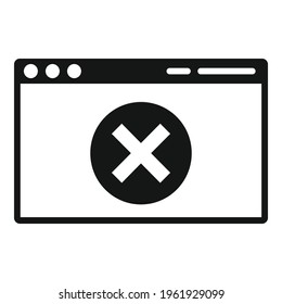 Web page access denied icon. Simple illustration of Web page access denied vector icon for web design isolated on white background