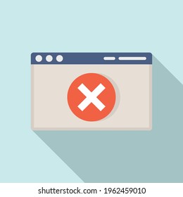 Web page access denied icon. Flat illustration of Web page access denied vector icon for web design