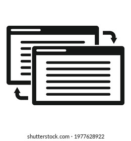 Web page backlink strategy icon. Simple illustration of web page backlink strategy vector icon for web design isolated on white background