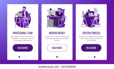 Web Page Banners Design Vector. Business Reality. Creative Project. Cartoon Person. Onboarding Screen. Information Tools. Illustration
