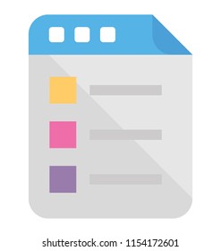 
A web page with blocks showing the concept of listing template 
