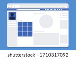 Web page browser, concept of social page Interface on the laptop. Vector illustration.
