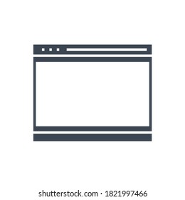 Web Page browser window Vector Glyph Icon. Isolated on White Background. Vector Illustration.