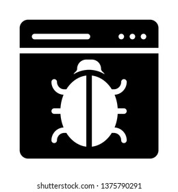 web page bug glyph icon