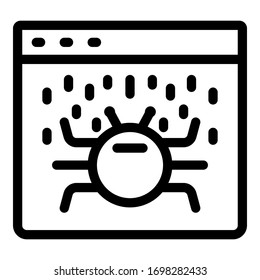 Web page bug icon. Outline web page bug vector icon for web design isolated on white background