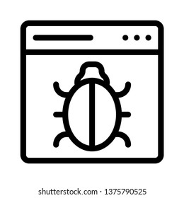 web page bug line icon