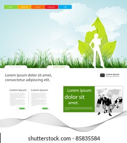 Web page business layout design with people, easy desitable