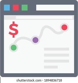 Webseitendiagramm, Vektorfarbsymbol