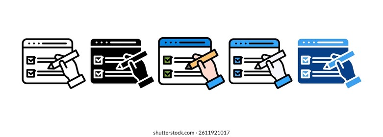 Web Page Check Icon Set Multiple Style Collection