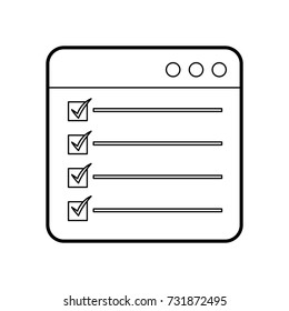 web page check mark report list flat design graphic element