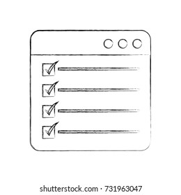 web page check mark report list flat design graphic element