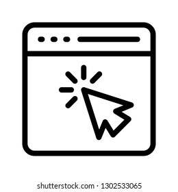 web page click line icon