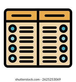 Web page comparison icon. Outline web page comparison vector icon color flat isolated