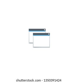 Web Page. Computer Windows Frame Vector Icon. Multiple Screens Symbol, Pictogram.