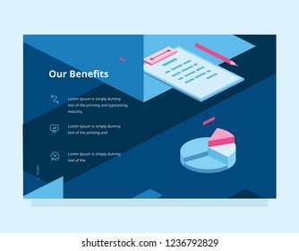 Web page concept screen isometric style