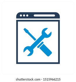 web page and configuration icon concept