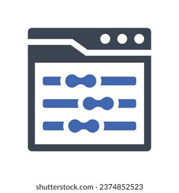 Web page configuration interface icon, Vector Graphics