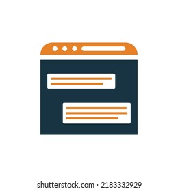 Icono de contenido de página Web. EPS vectoriales de estilo glifo.