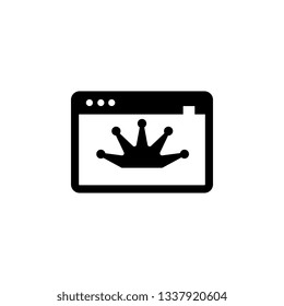 web page, crown, icon. Element of web for mobile concept and web apps illustration. Icon for website design and development, app development. Premium icon