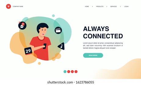 Web page design with business or finance concept for website and mobile website development. Website template design vector illustration. Able to edit or customize.