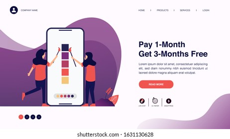 Web page design with business or finance concept for website and mobile website development. Website template design vector illustration. Able to edit or customize.
