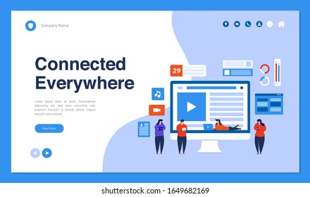 Web page design with business or finance concept for website and mobile website development. Creative Website template design vector illustration. Easy to use and customize
