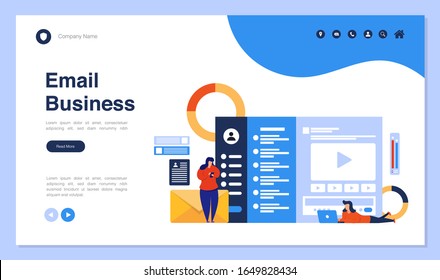 Web page design with business or finance concept for website and mobile website development. Creative Website template design vector illustration. Easy to use and customize.