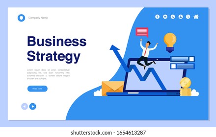 Web page design with business or finance concept for website and mobile website development. Creative Website template design vector illustration. Easy to use and customize.