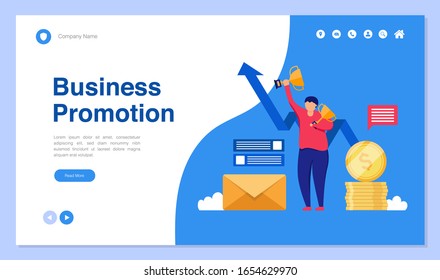 Web page design with business or finance concept for website and mobile website development. Creative Website template design vector illustration. Easy to use and customize.