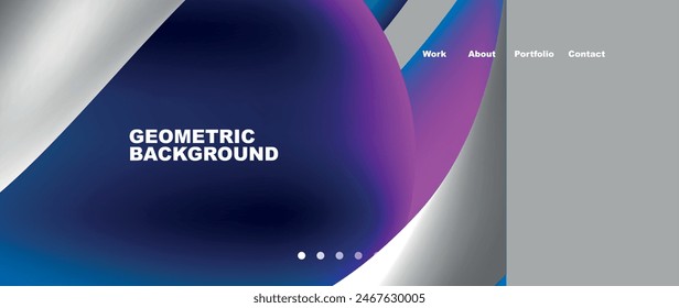 Web page design with geometric elements - circle and wave. Techno art concept. Vector Illustration For Wallpaper, Banner, Background, Card, Book Illustration, landing page