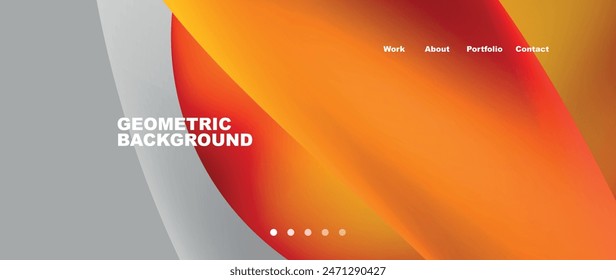 Web page design with geometric elements - circle and wave. Techno art concept. Vector Illustration For Wallpaper, Banner, Background, Card, Book Illustration, landing page