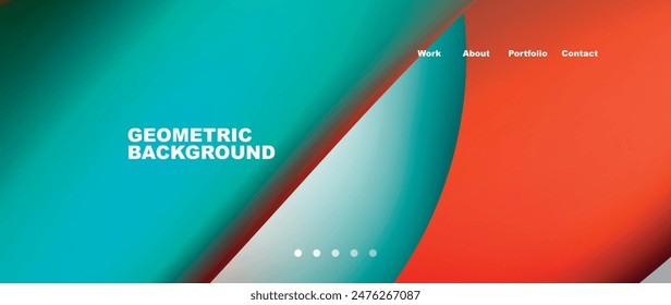 Web page design with geometric elements - circle and wave. Techno art concept. Vector Illustration For Wallpaper, Banner, Background, Card, Book Illustration, landing page