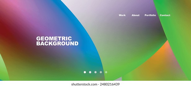 Web page design with geometric elements - circle and wave. Techno art concept. Vector Illustration For Wallpaper, Banner, Background, Card, Book Illustration, landing page