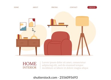 Web page design for interior design